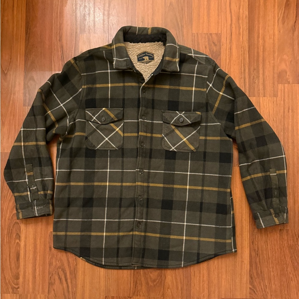 Freedom Foundry Plaid Sherpa Lined Shirt Jacket